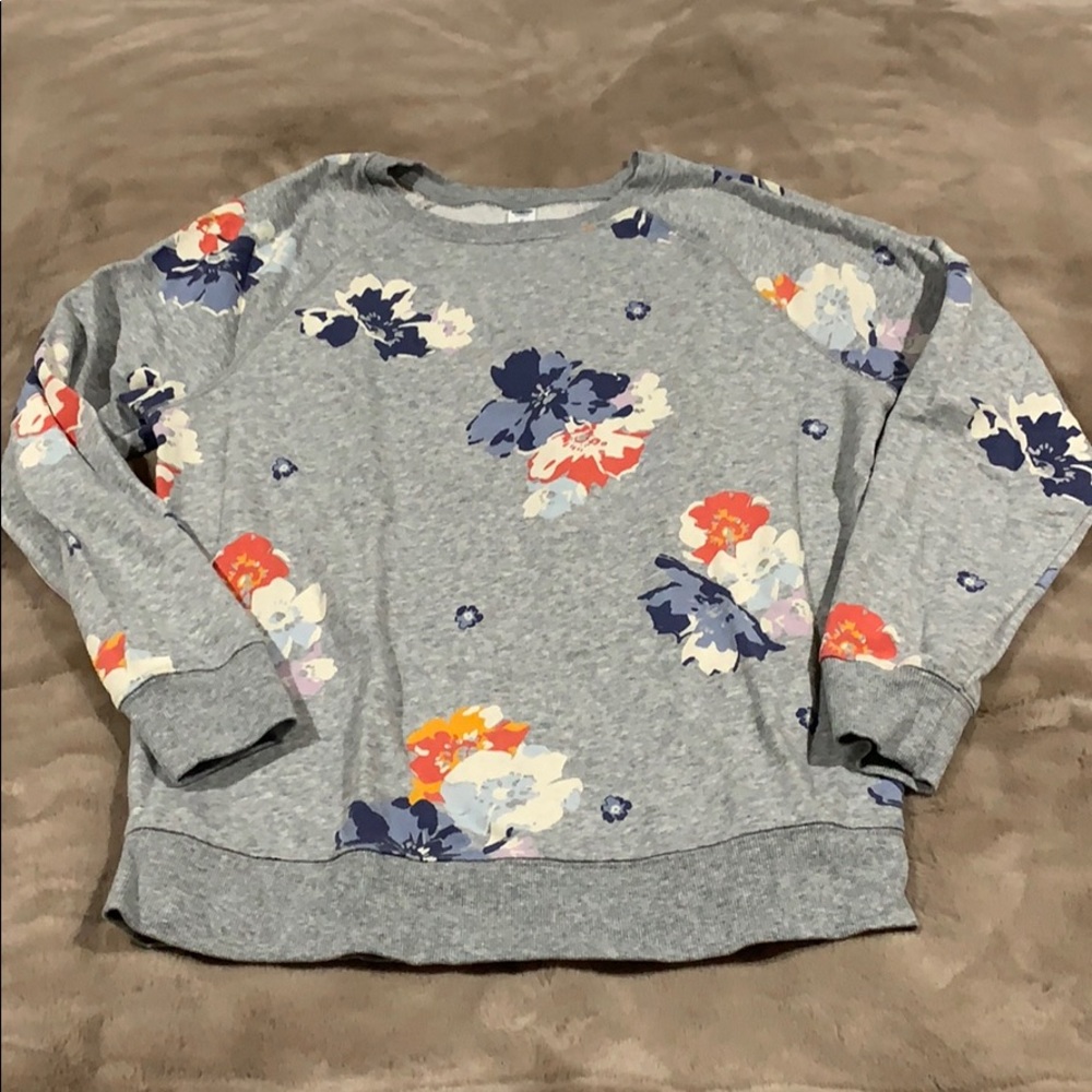 Lightweight old navy floral sweatshirt